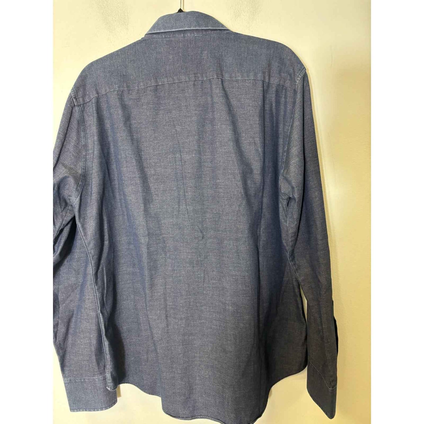 Men's Zachary Prell Dark Gray Cotton Long Sleeve Button Down Shirt Sz L