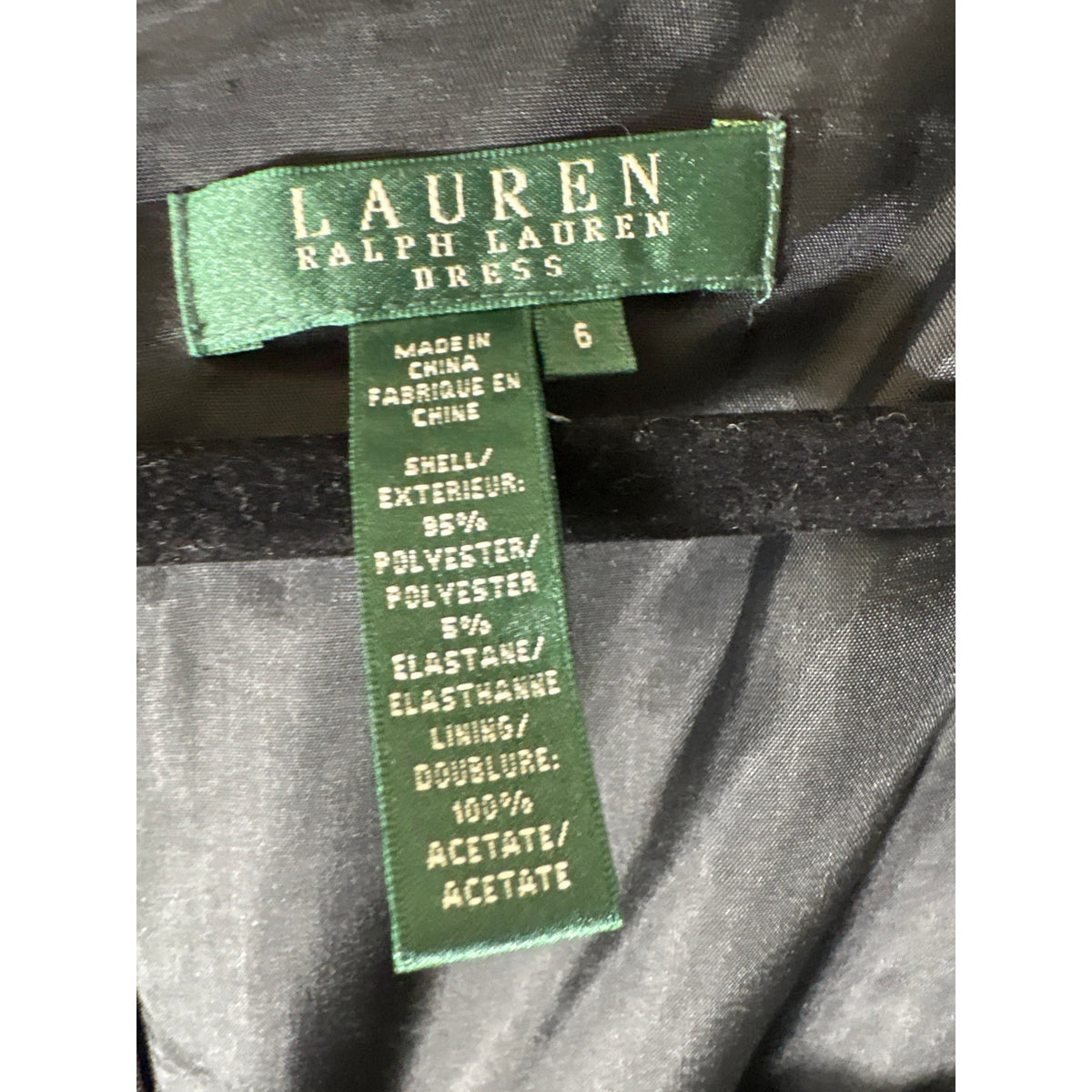 Ralph Lauren Black Cap Sleeve Pleated Knee Length Dress Sz 6