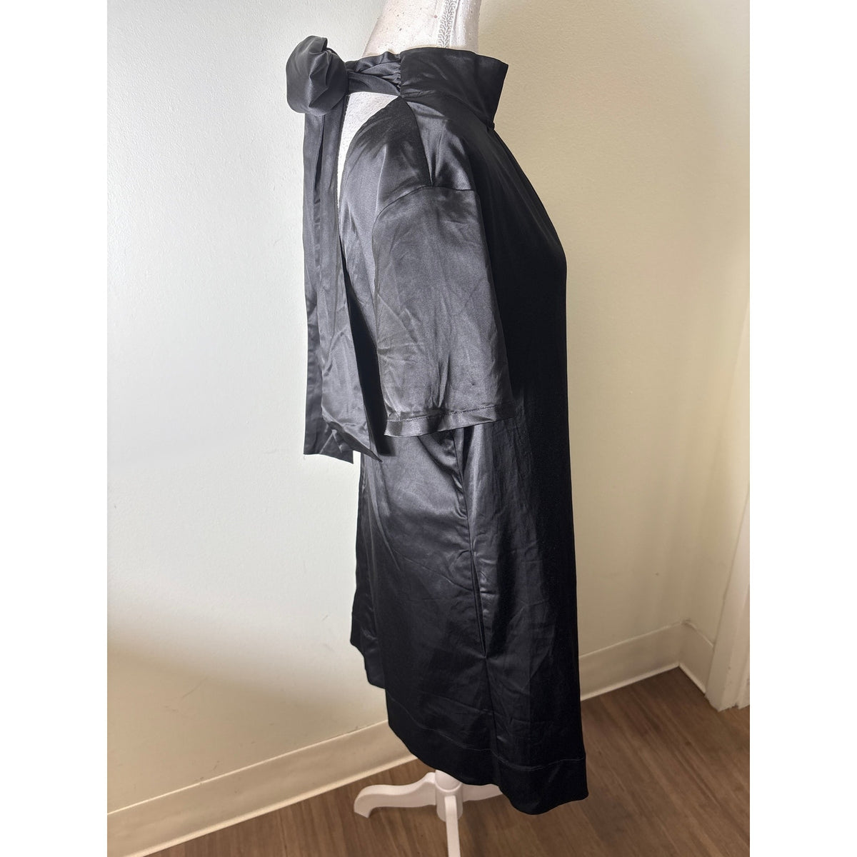 STAUD Ilana Black Short Sleeve Mini Dress Sz L