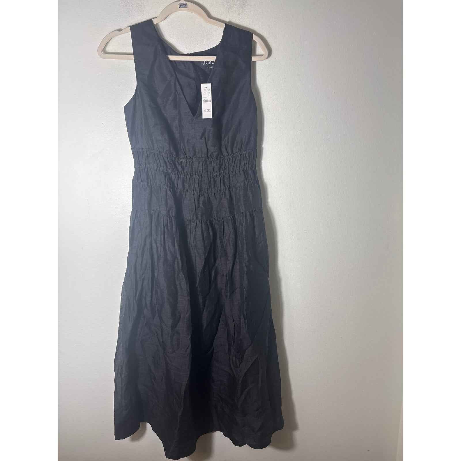 NWT J. Crew Black Sleeveless V-Neck Maxi Dress Sz S