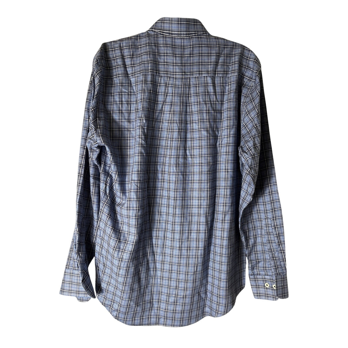 Men's Peter Millar Blue Plaid Long sleeve Button Down Shirt Sz M