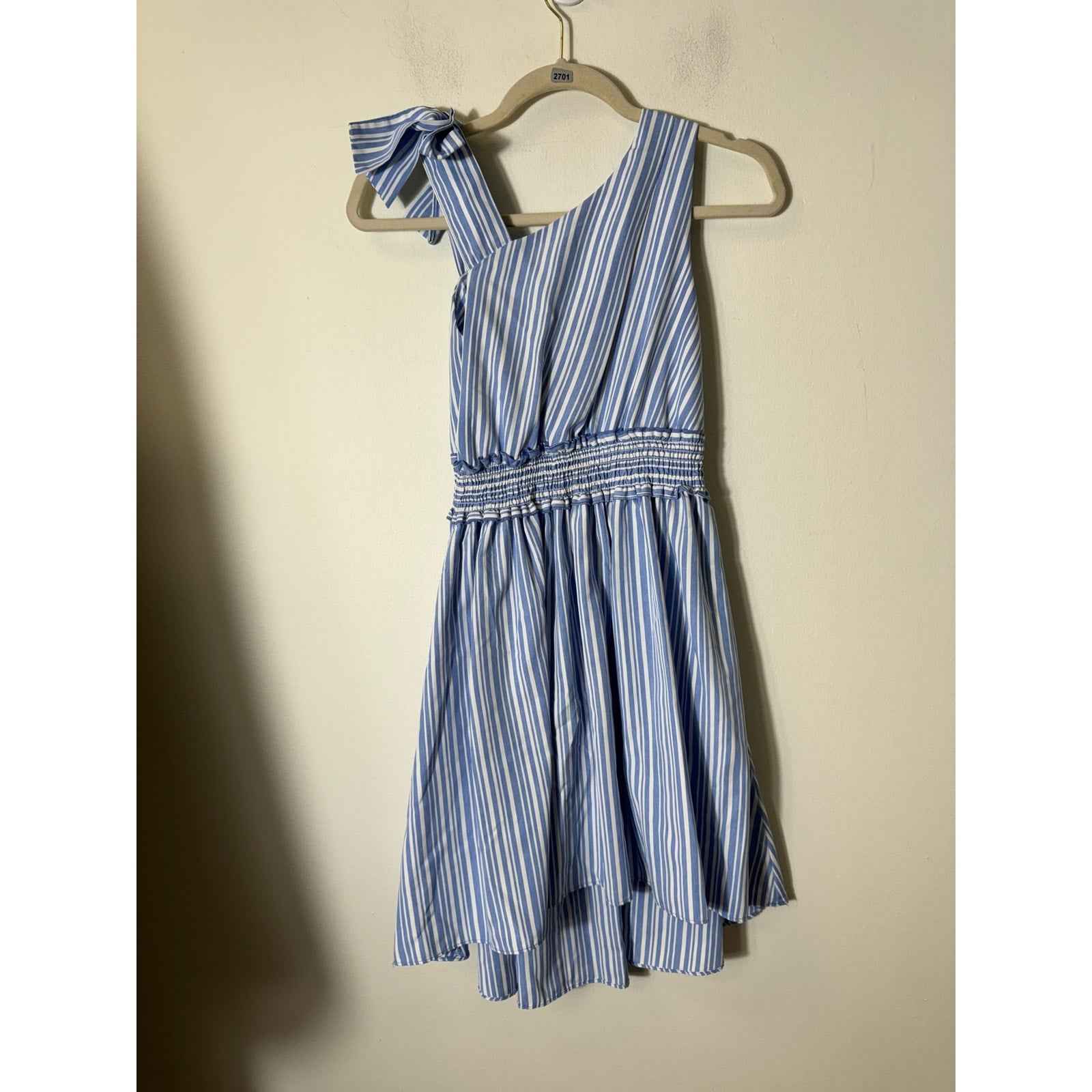 Girls Habitual Kid Blue White Striped Sundress Sz 14