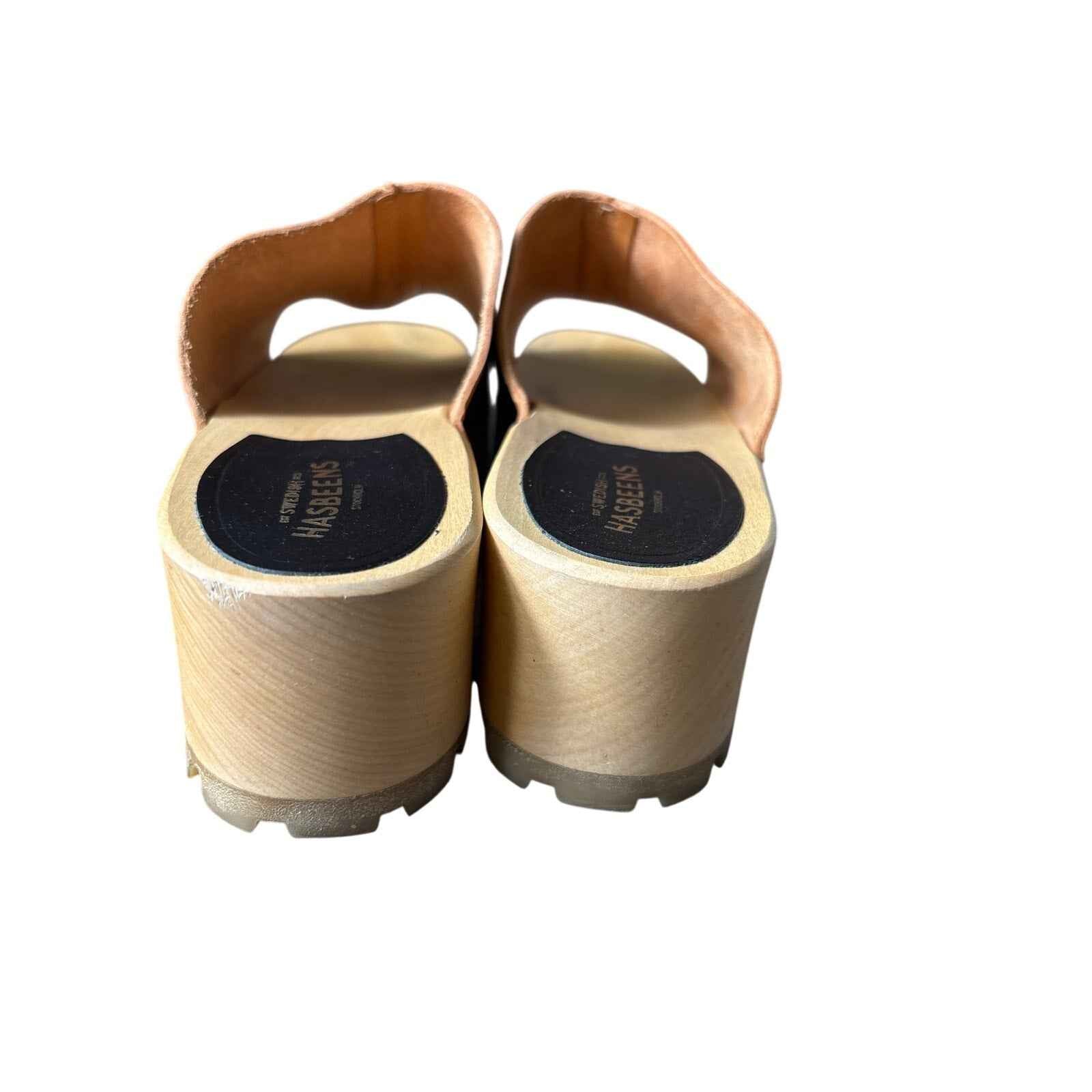 Habeens Swedish Wooden Sole Leather Sandal Sz 39 (8.5)