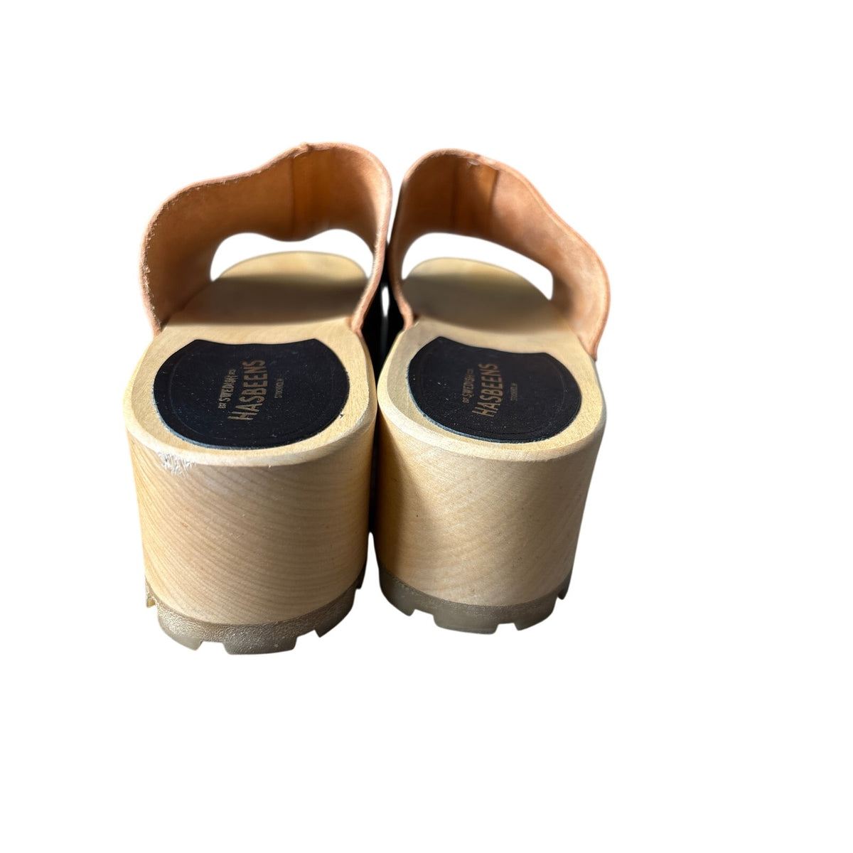 Hasbeens Swedish Wooden Sole Leather Sandal Sz 39 (8.5)