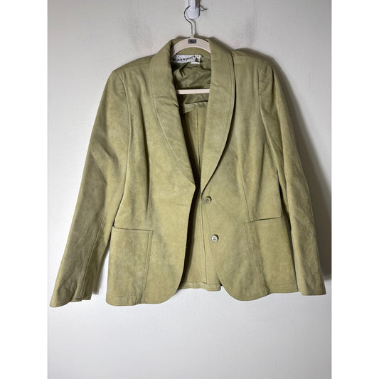 Vintage Blassport fauz suede green jacket Sz 6