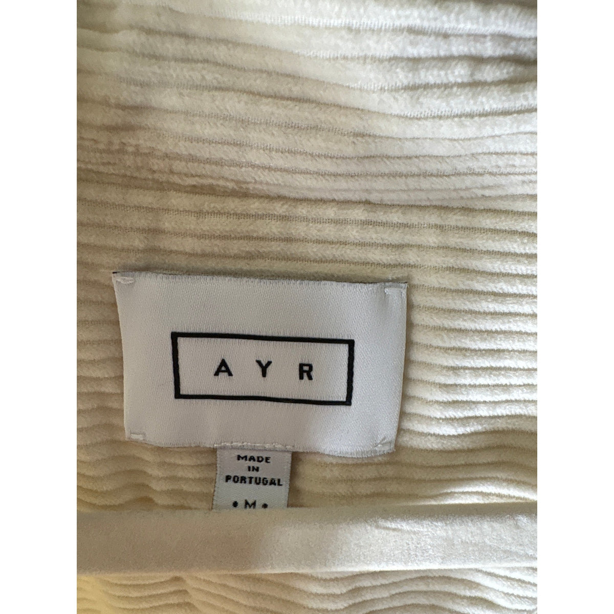 AYR Whale Cord Button Up Shirt Sz M