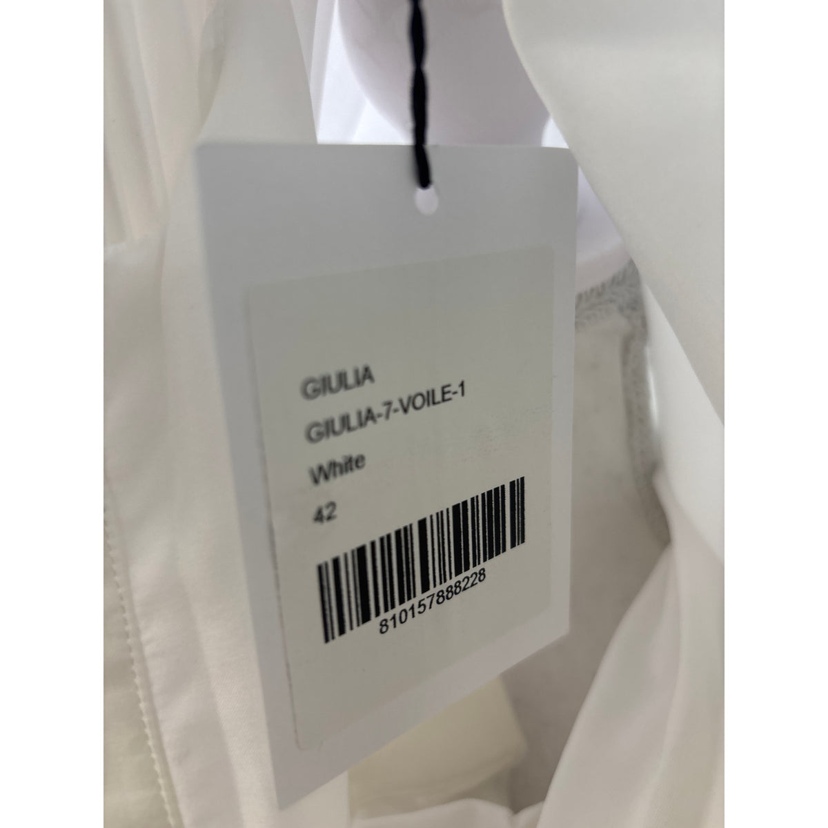 Callas White Long Sleeve Pleated Bubble Top Sz 42