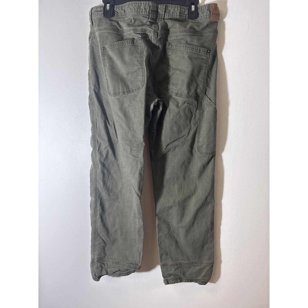 Mens Prana Green Flat Front Pants Sz 34/30
