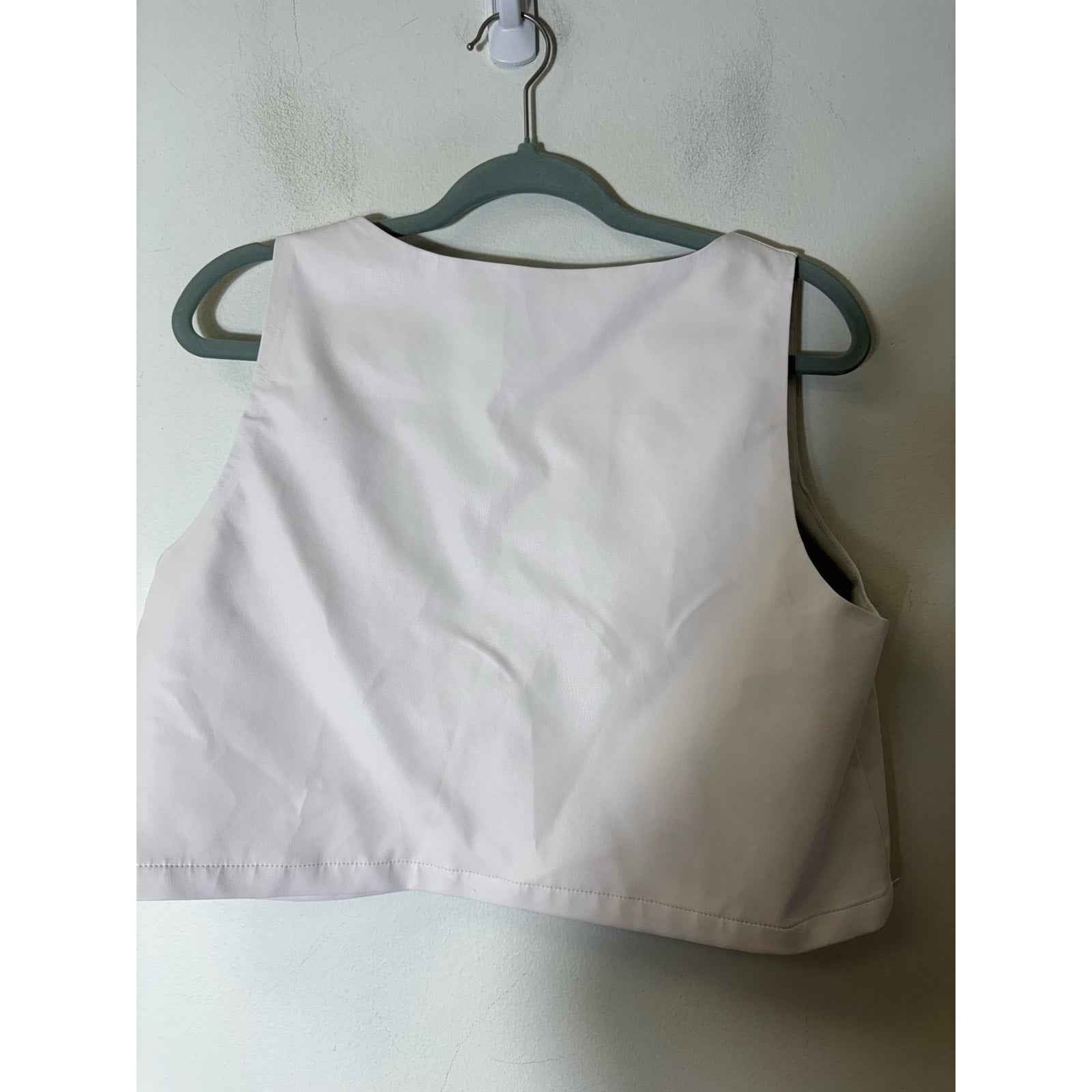 Buddy Love White Faux Leather Sleeveless Crop Top Sz M