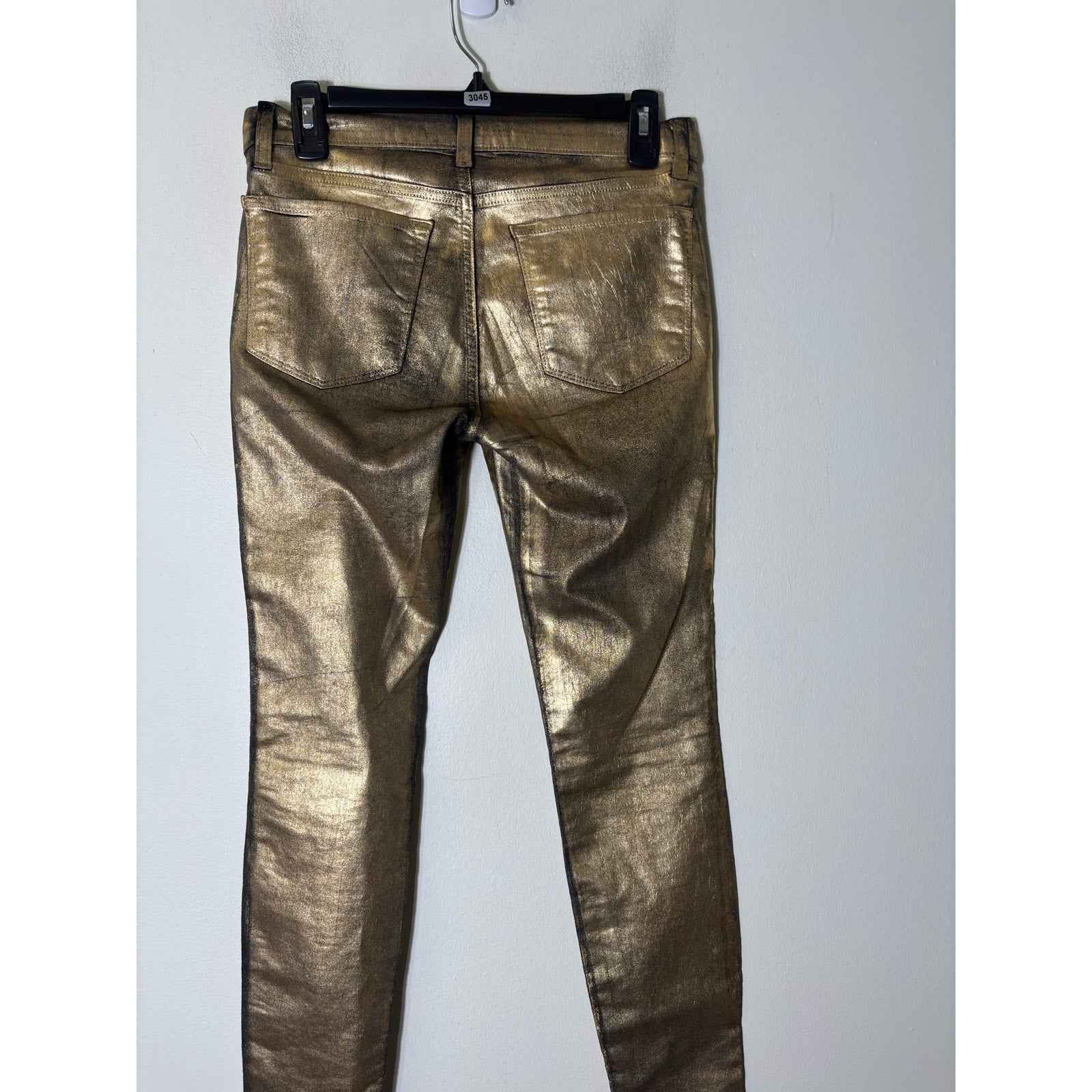 J. Brand Gold Painted Jeans Style Skinny Pants Sz 28
