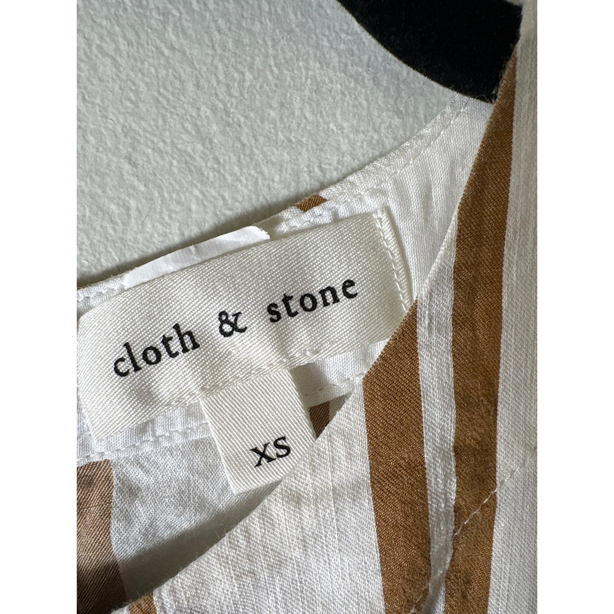 Cloth & Stone Brown and White Stripe Top Sz XS