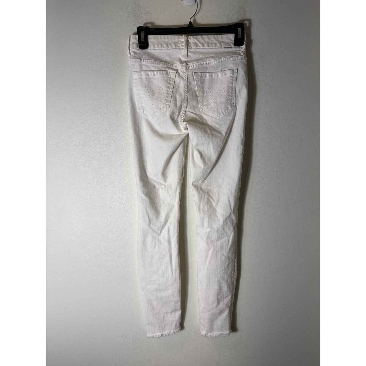 Mother White "Looker Ankle Fray" High Waisted Denim Jeans Sz 25
