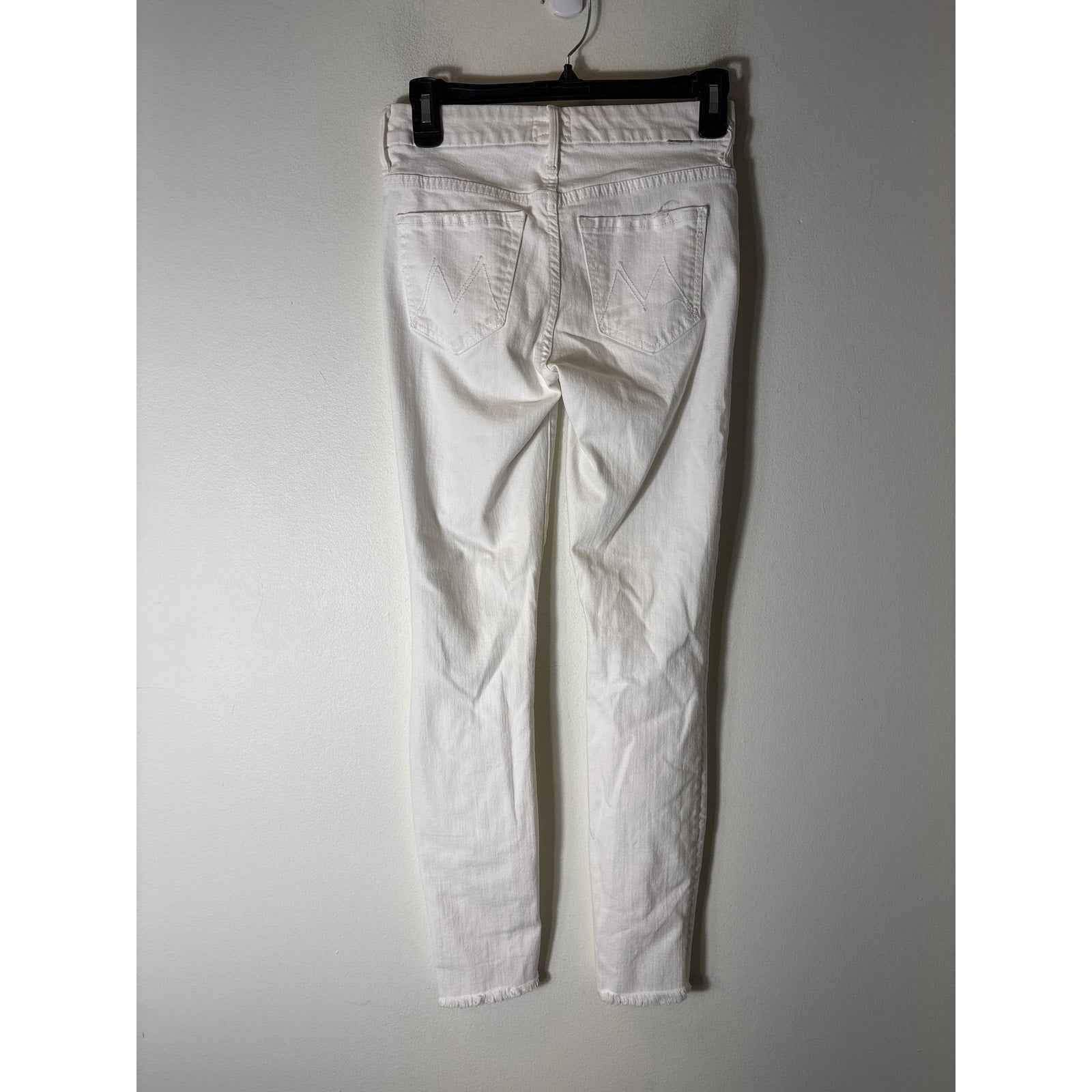 Mother White "Looker Ankle Fray" High Waisted Denim Jeans Sz 25
