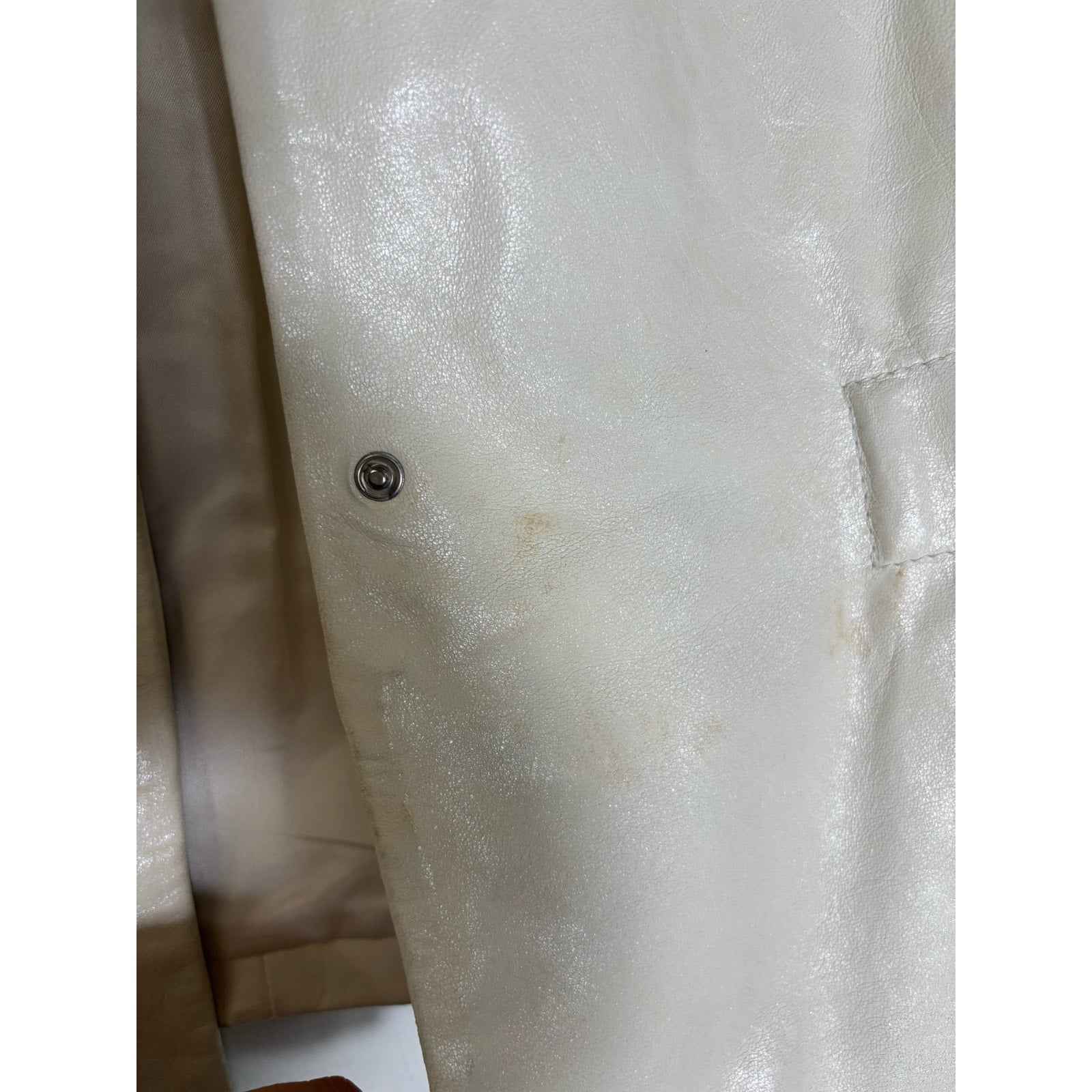 Theory Off White Leather "Lidia" Jacket Sz M