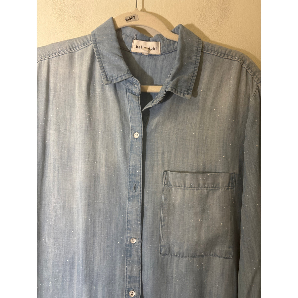 Belle Dahl Denim With Paint Dots Dress Sz M