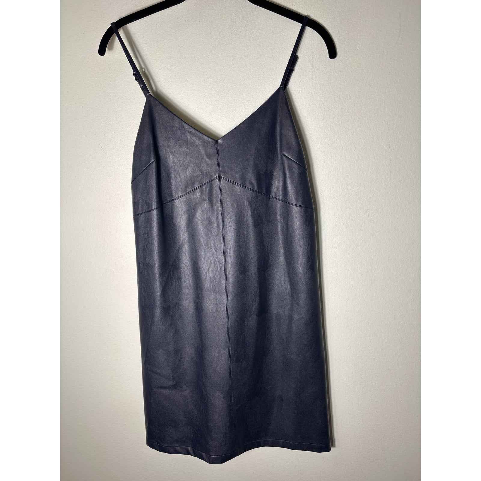 Sugar Lips Black Vegan Leather Mini Dress Sz S