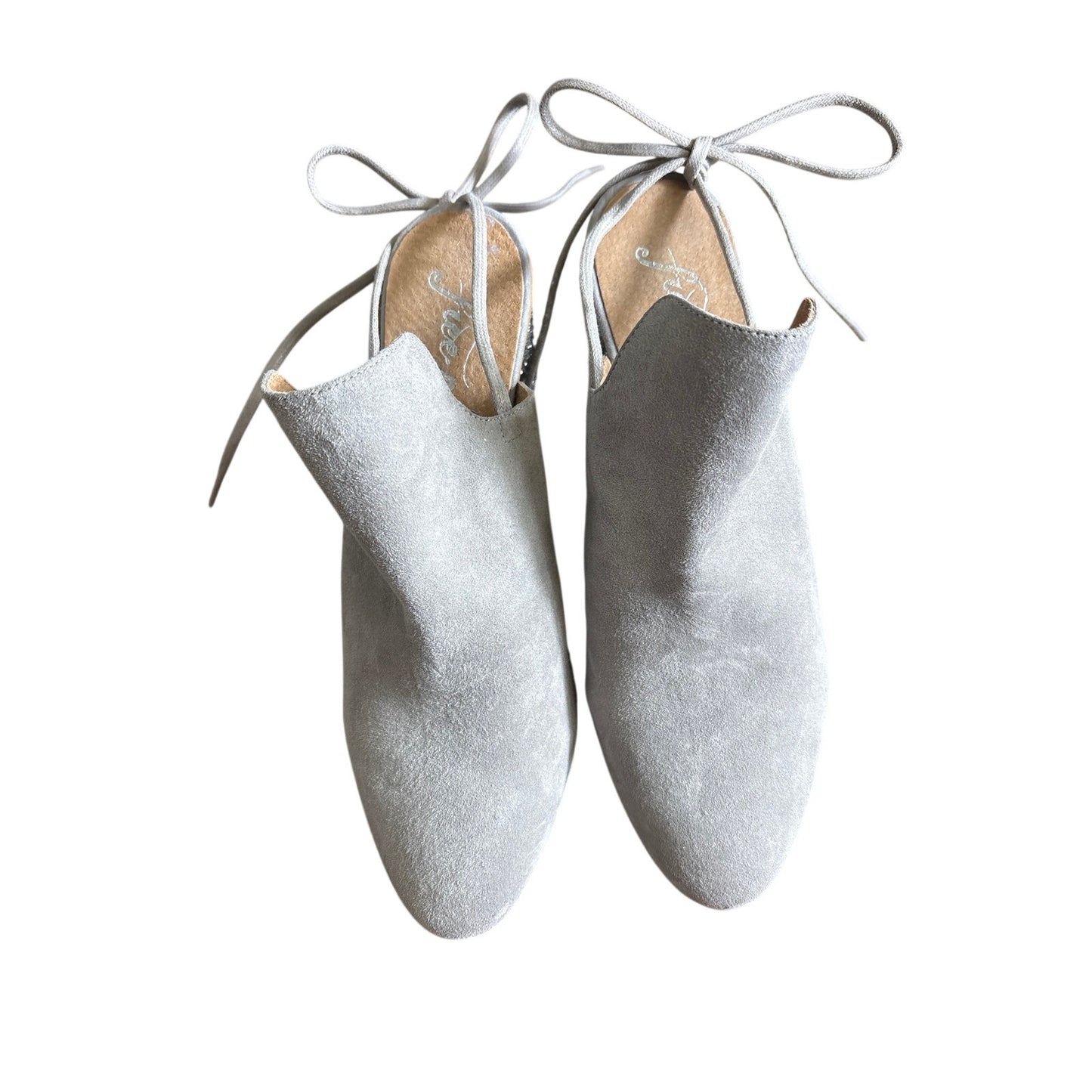 NWOB  Free People Gray Suede Mid Heel Mule with Silver Sparkle Heel Sz 40 (9.5)