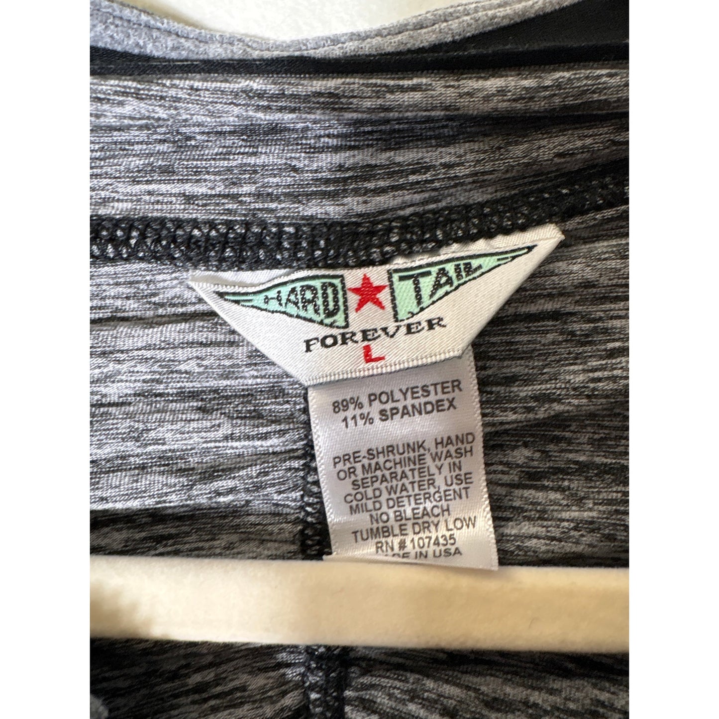 Hard Tail Black Gray Long Sleeve Athletic Quarter Zip Pullover Sz L