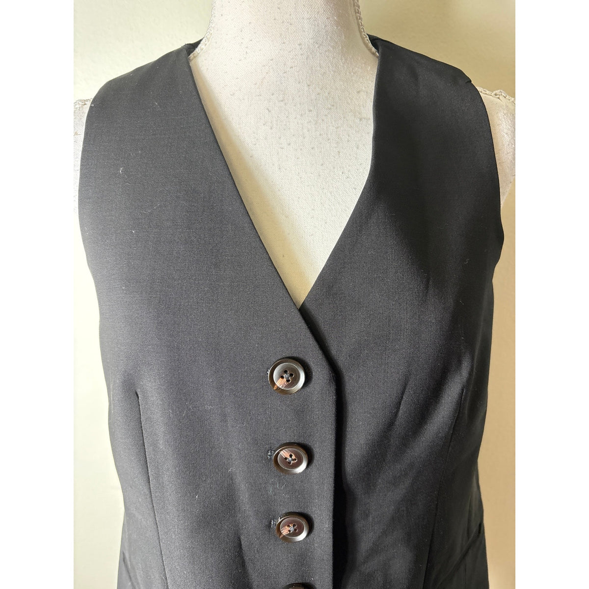Veronica Beard Black Button Up Vest Sz 6
