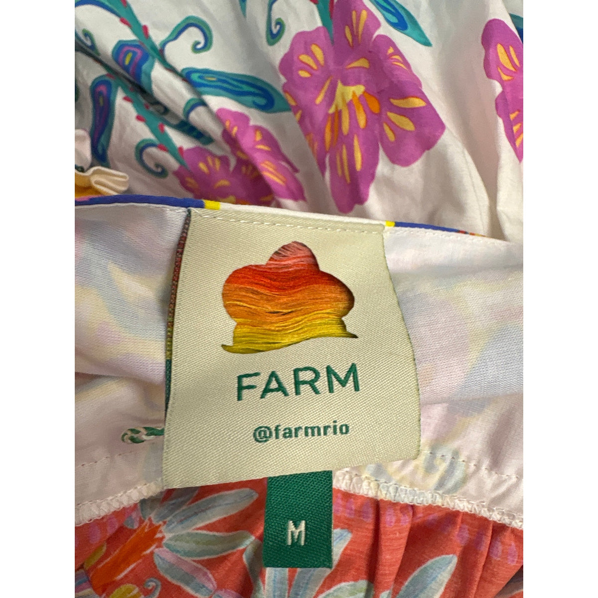 Farm Rio Multicolor Tropical Cotton Sleeveless Mini Dress Sz M