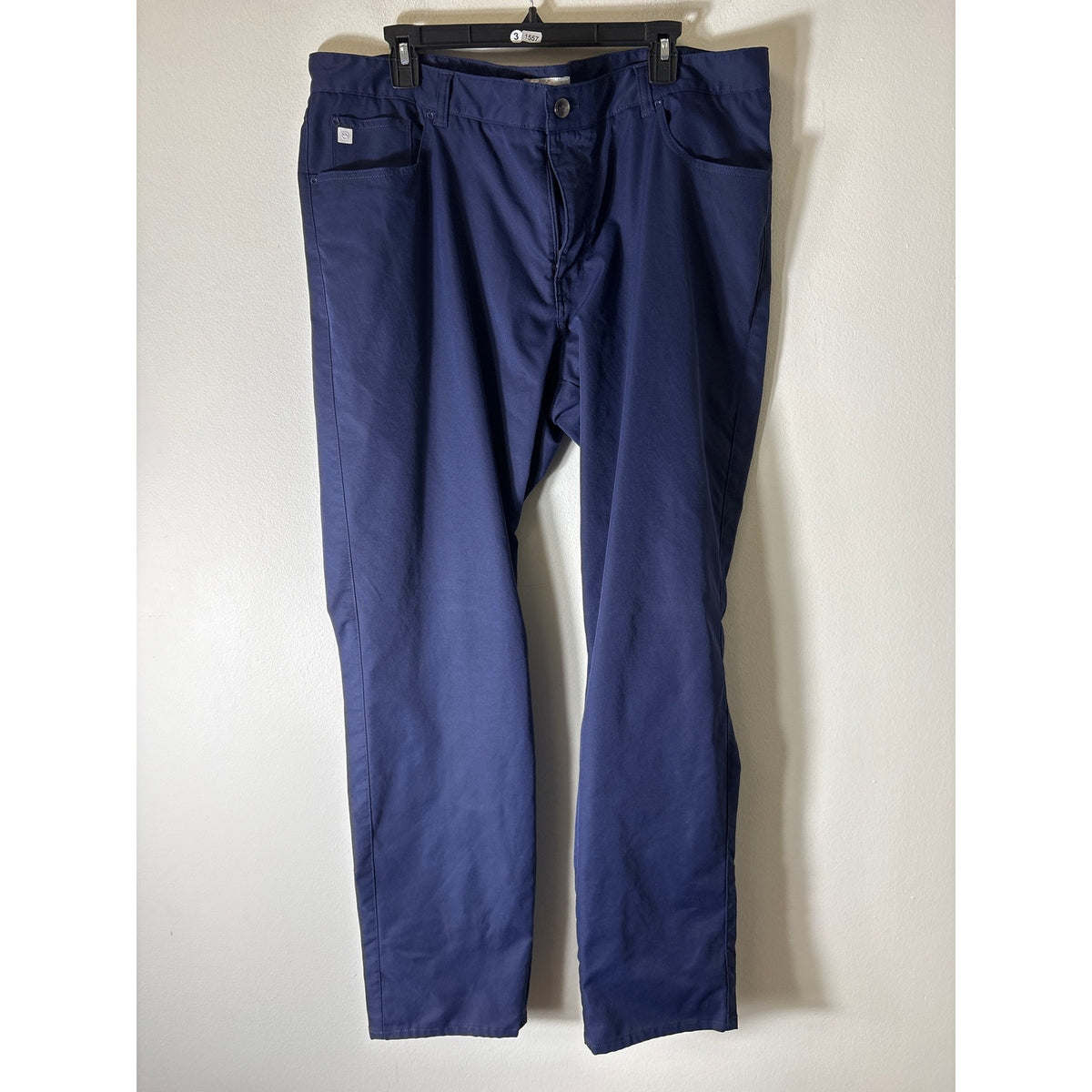 Peter Millar Navy Blue Flat Front 5 Pocket Pants Sz 40/32