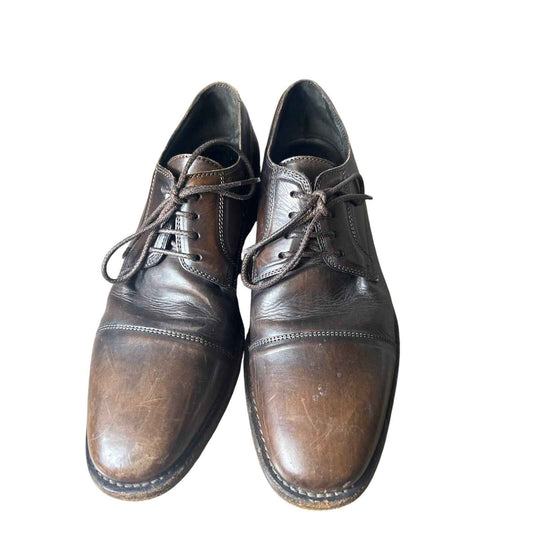 Mens John Varvatos Brown Leather Made in Italy Dress Shoes Sz 9