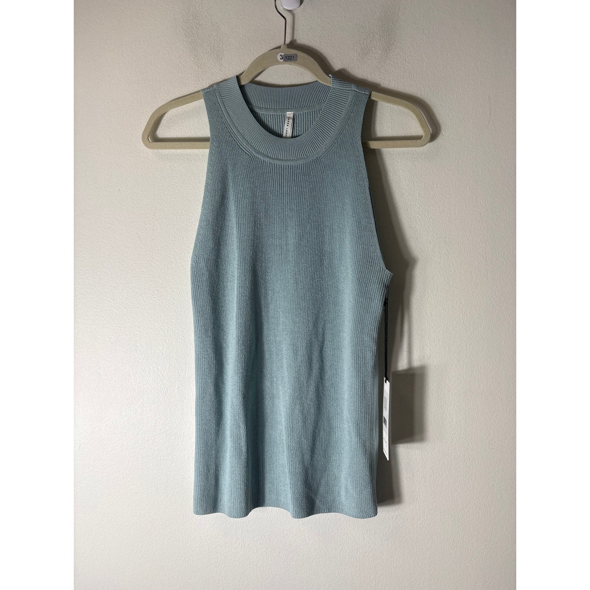 NWT Paper Label Sage Green Sleeveless Knit Sweater Sz L