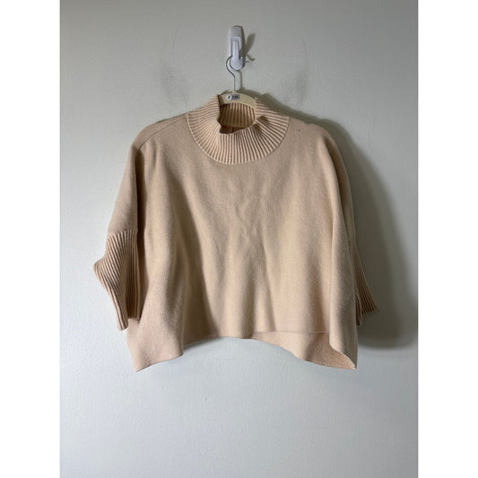 Kerisma Camel Half Sleeve Mock Neck Box Cut Sweater Sz OS