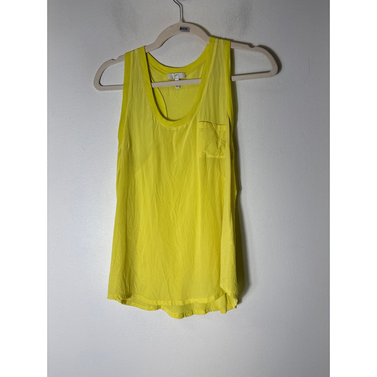 Joie Neon Yellow Racerback Silk Tank Sz XS