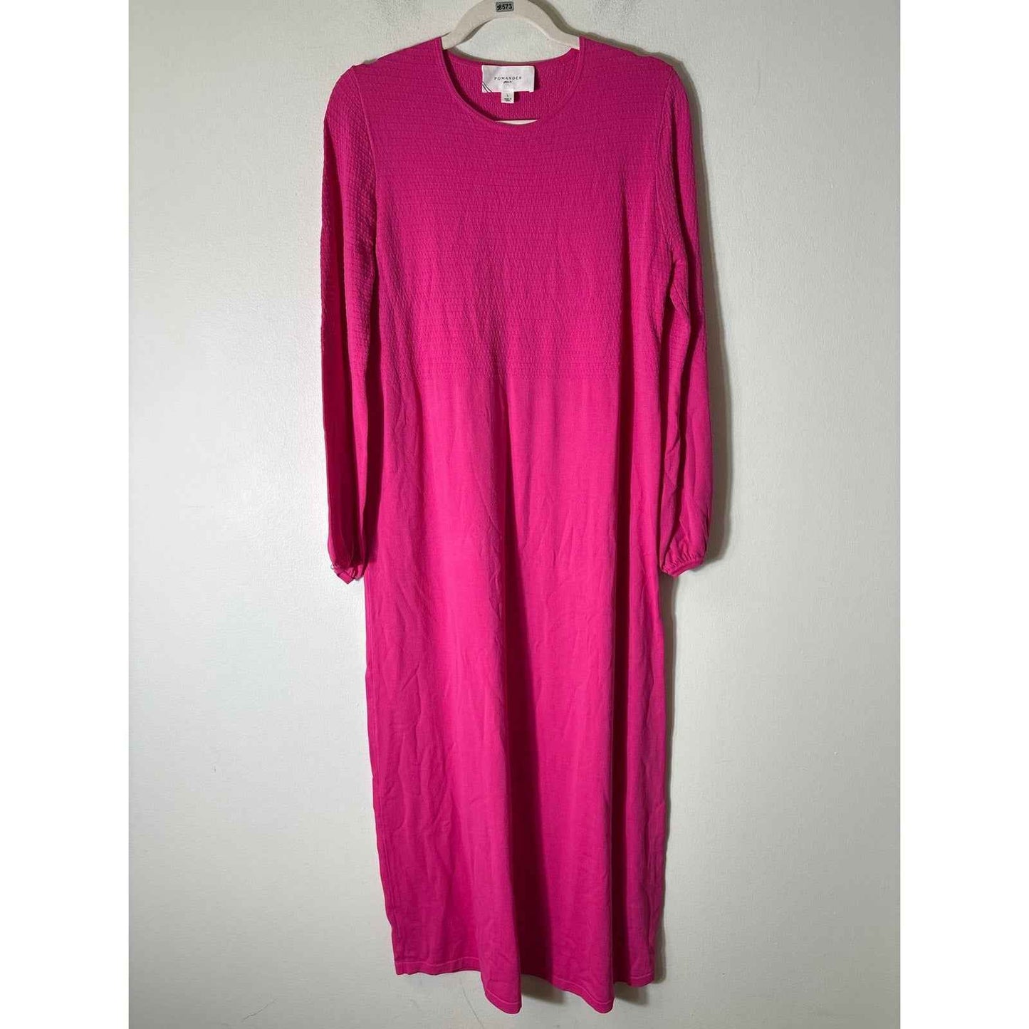 Pomander Place Hot Pink Long Sleeve Maxi Dress Sz L