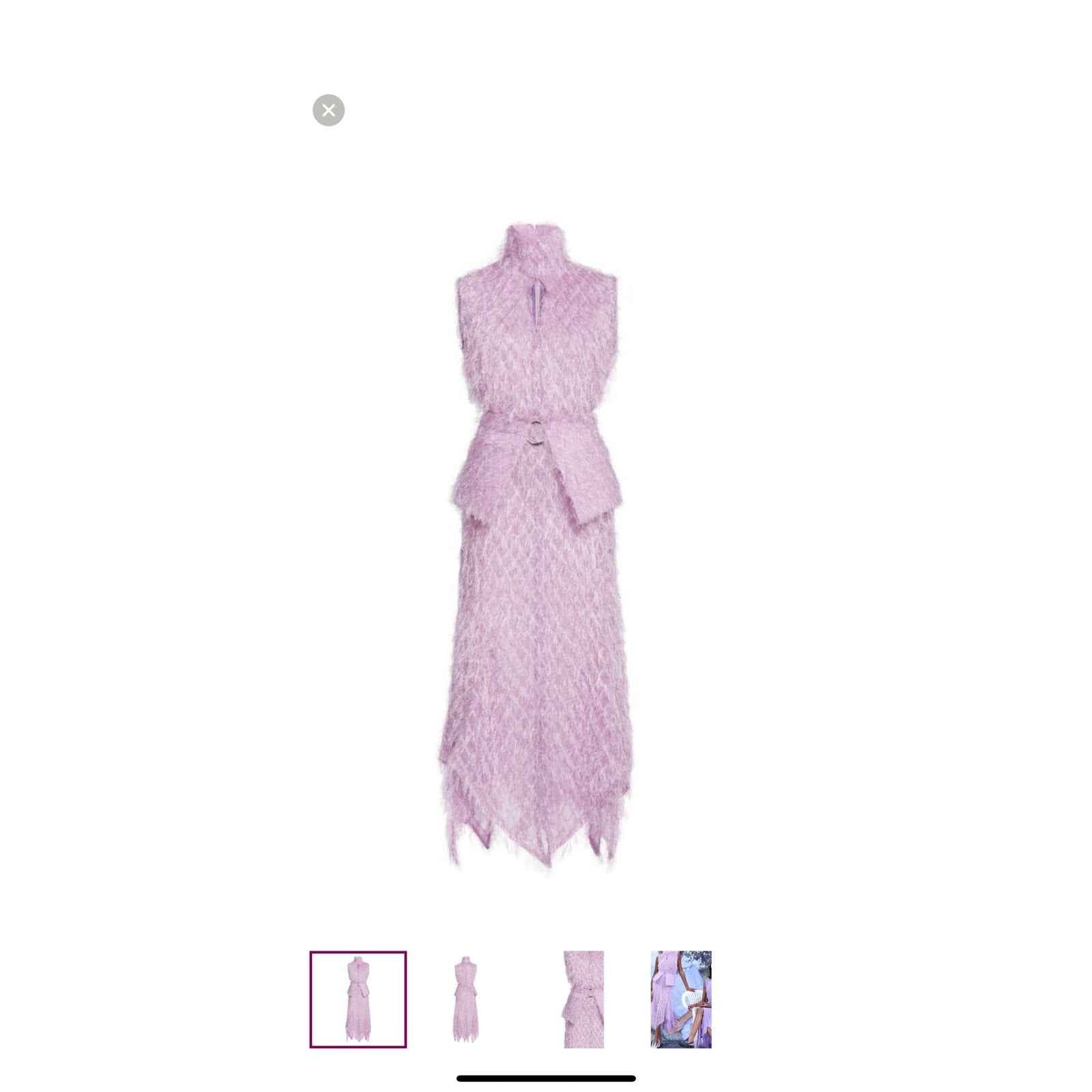 NWT Thebe Magugu Lilac Tinsel Keyhold Midi Sleeveless Dress Sz S