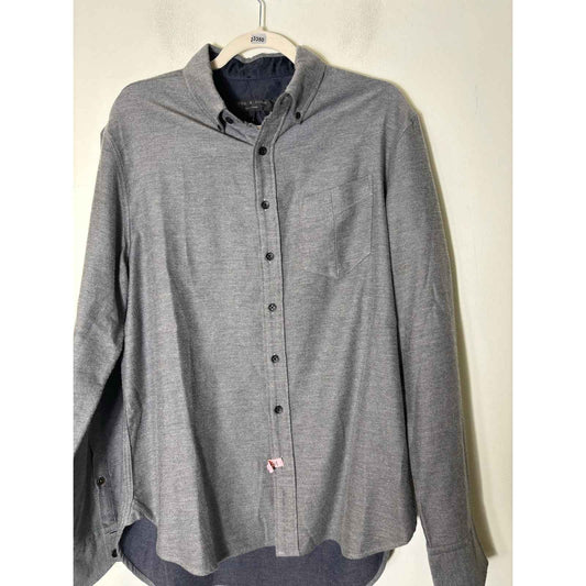 Men's Rag & Bone Gray Cotton Long sleeve Button Down Shirt Sz L