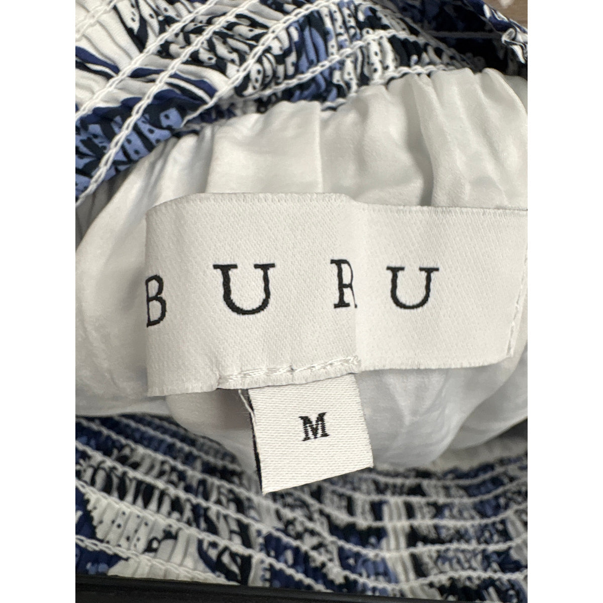 Buru Blue Leaf Mini Bubble Skirt Sz M