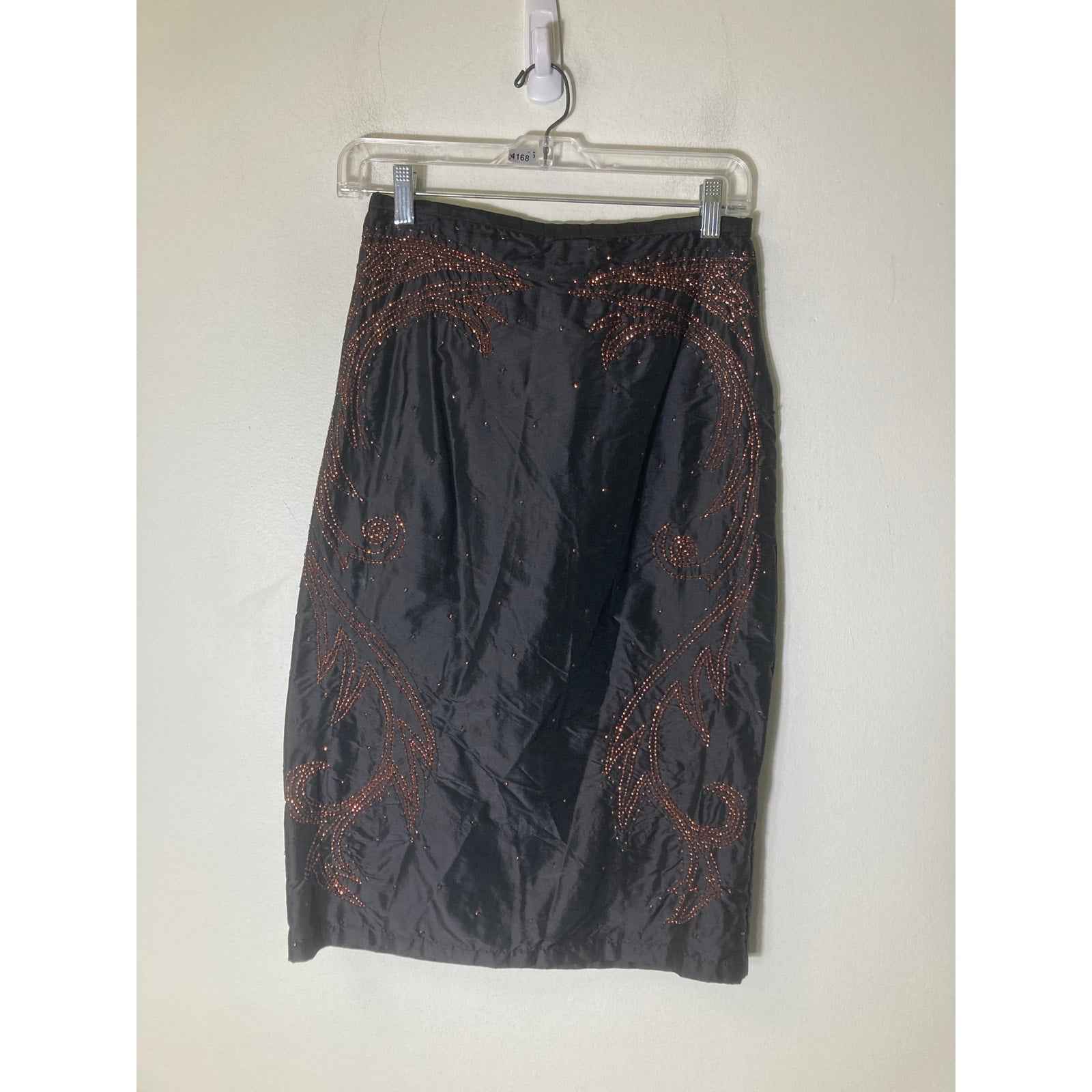 French Connection Black Silk Pencil Midi skirt Sz 4