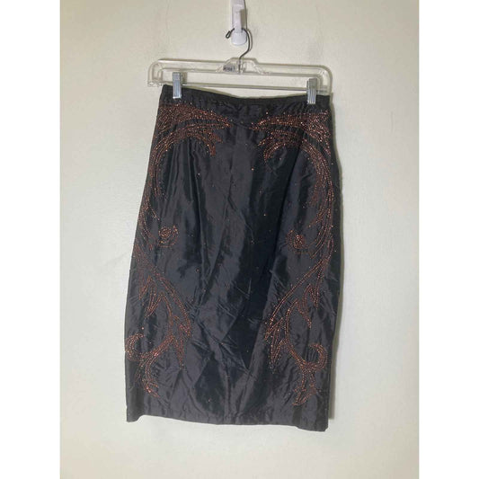 French Connection Black Silk Pencil Midi skirt Sz 4