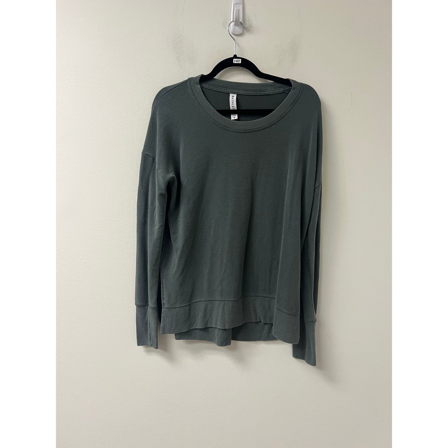 Athleta Green Gray Long Sleeve Sweatshirt Sz M