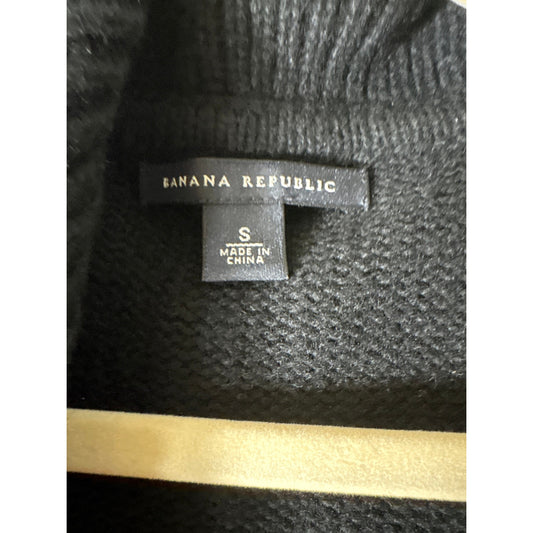Banana Republic Black Foldover Collar Cardigan Sweater Sz S