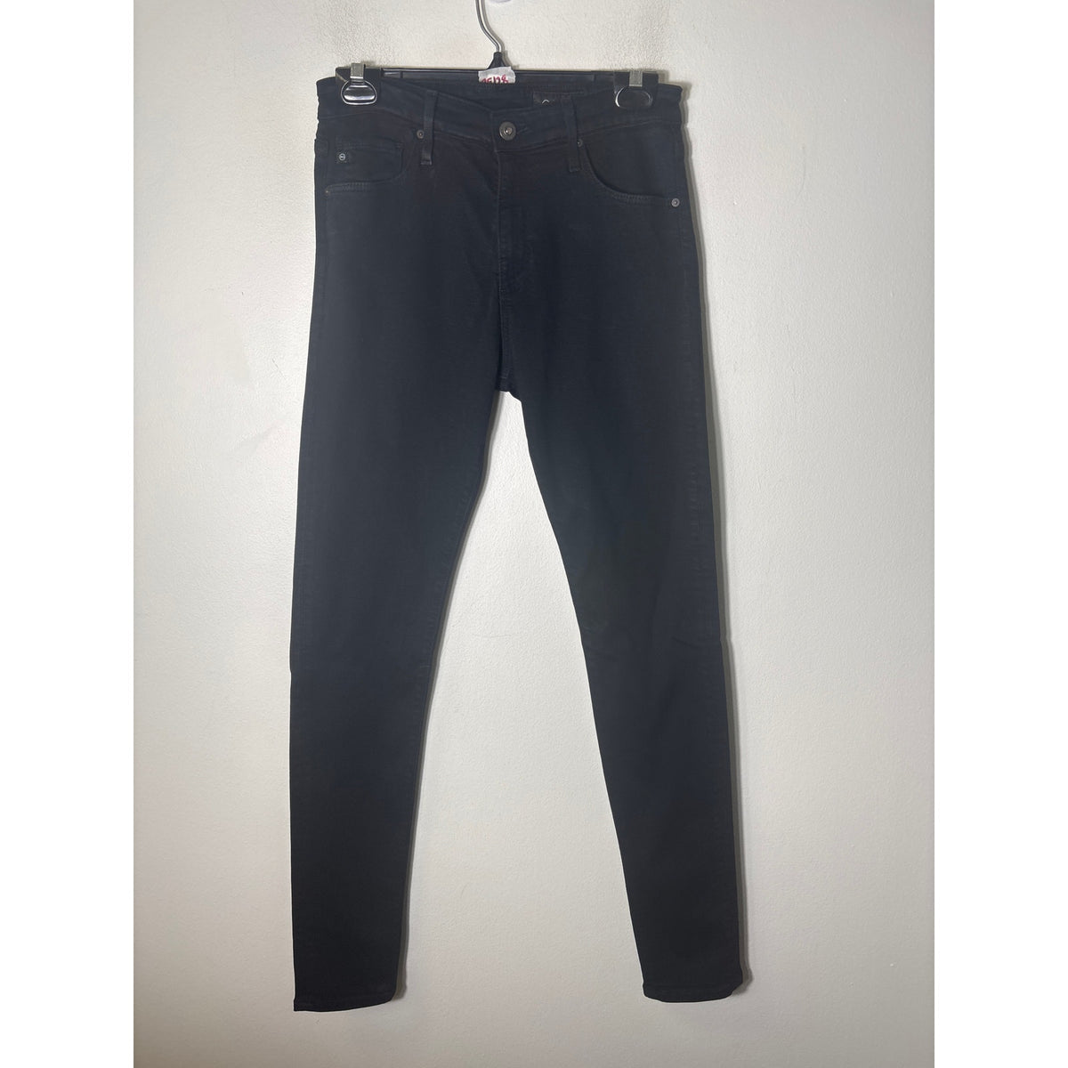 AG Farrah High Rise Skinny Black Denim Sz 28