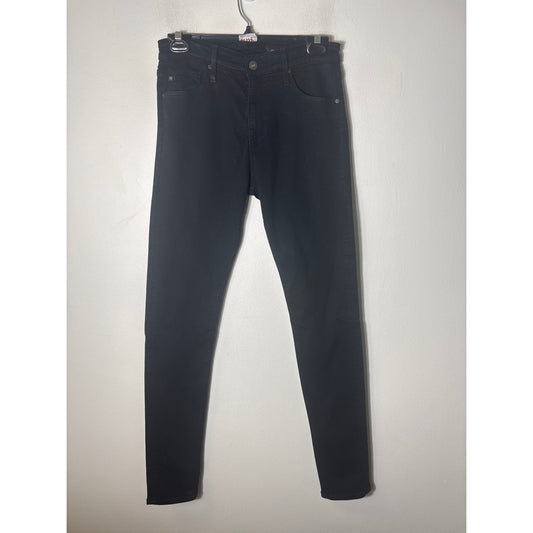 AG Farrah High Rise Skinny Black Denim Sz 28