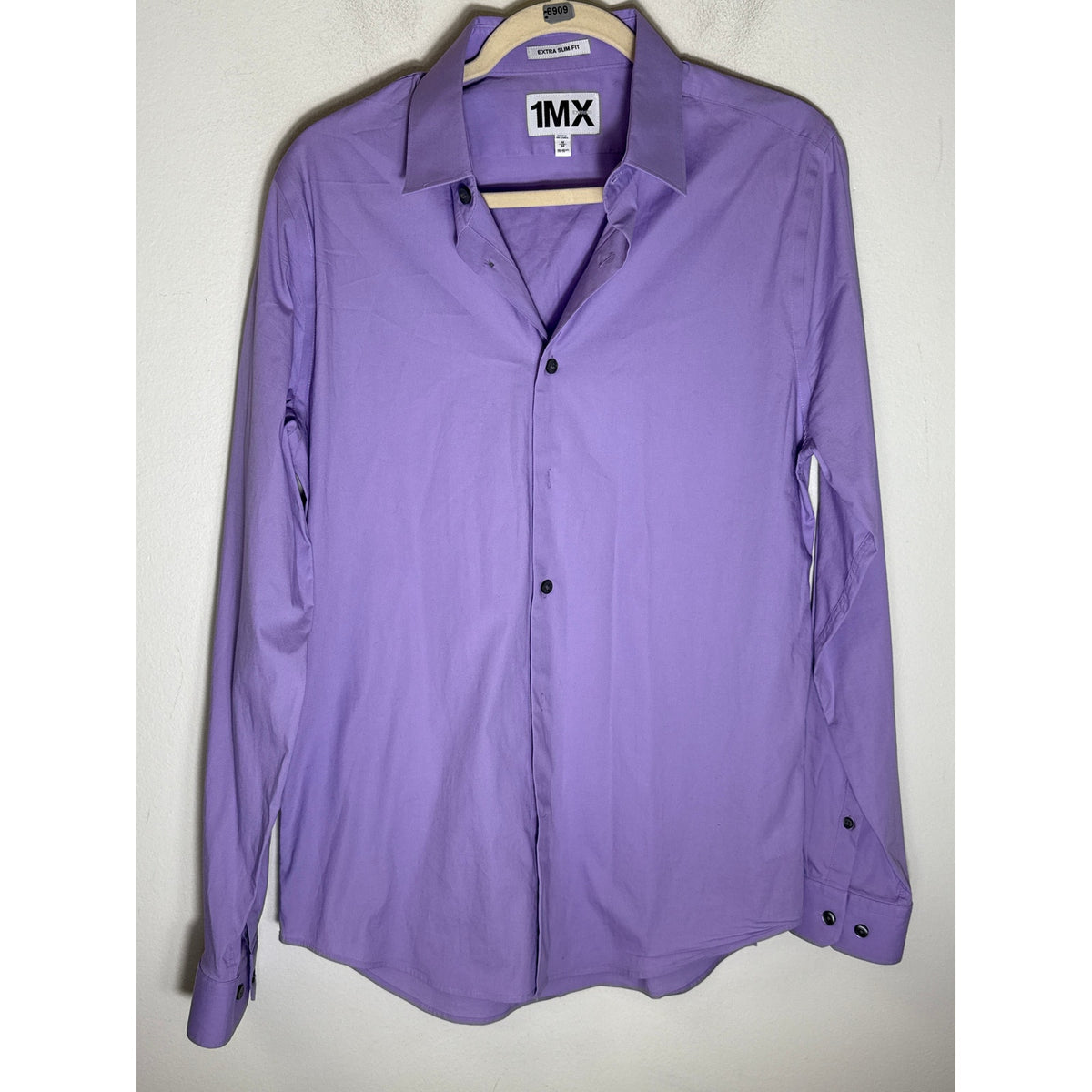Men's 1MX Purple Extra Slim Fit Button Down Dress Shirt Sz 15-15.5  (M)