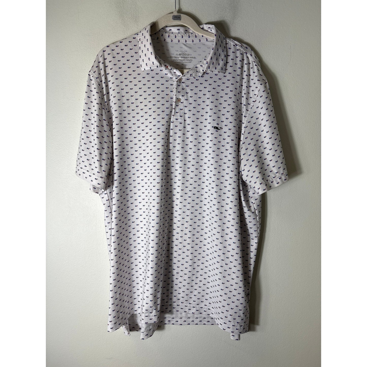 Mens Vineyard Vines White OTG Sankaty Polo Style Shirt Sz XL