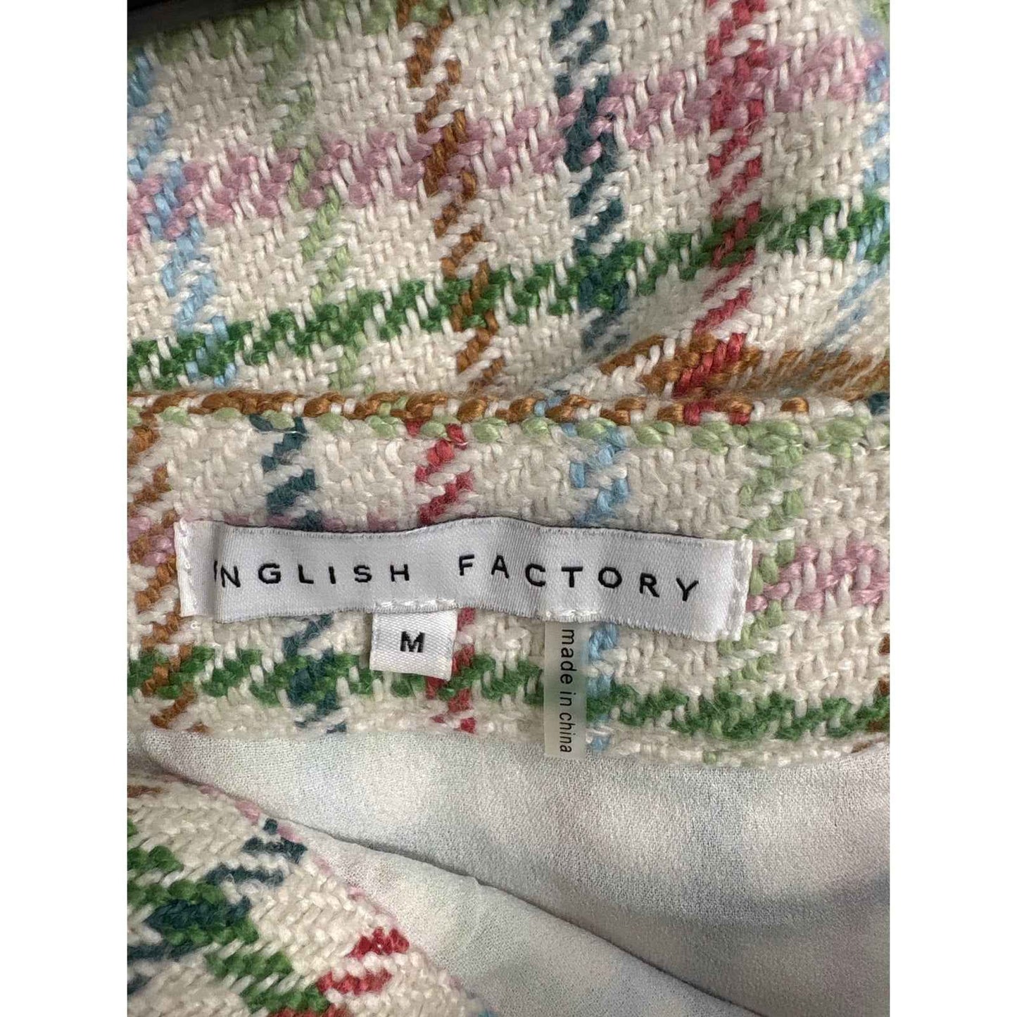 English Factory Multicolor Plaid Mini Skirt Sz M