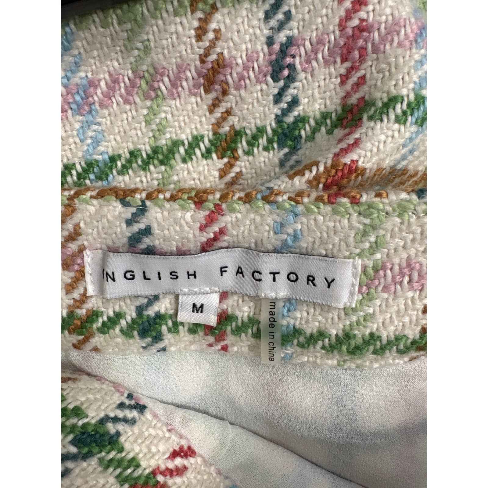 English Factory Multicolor Plaid Mini Skirt Sz M