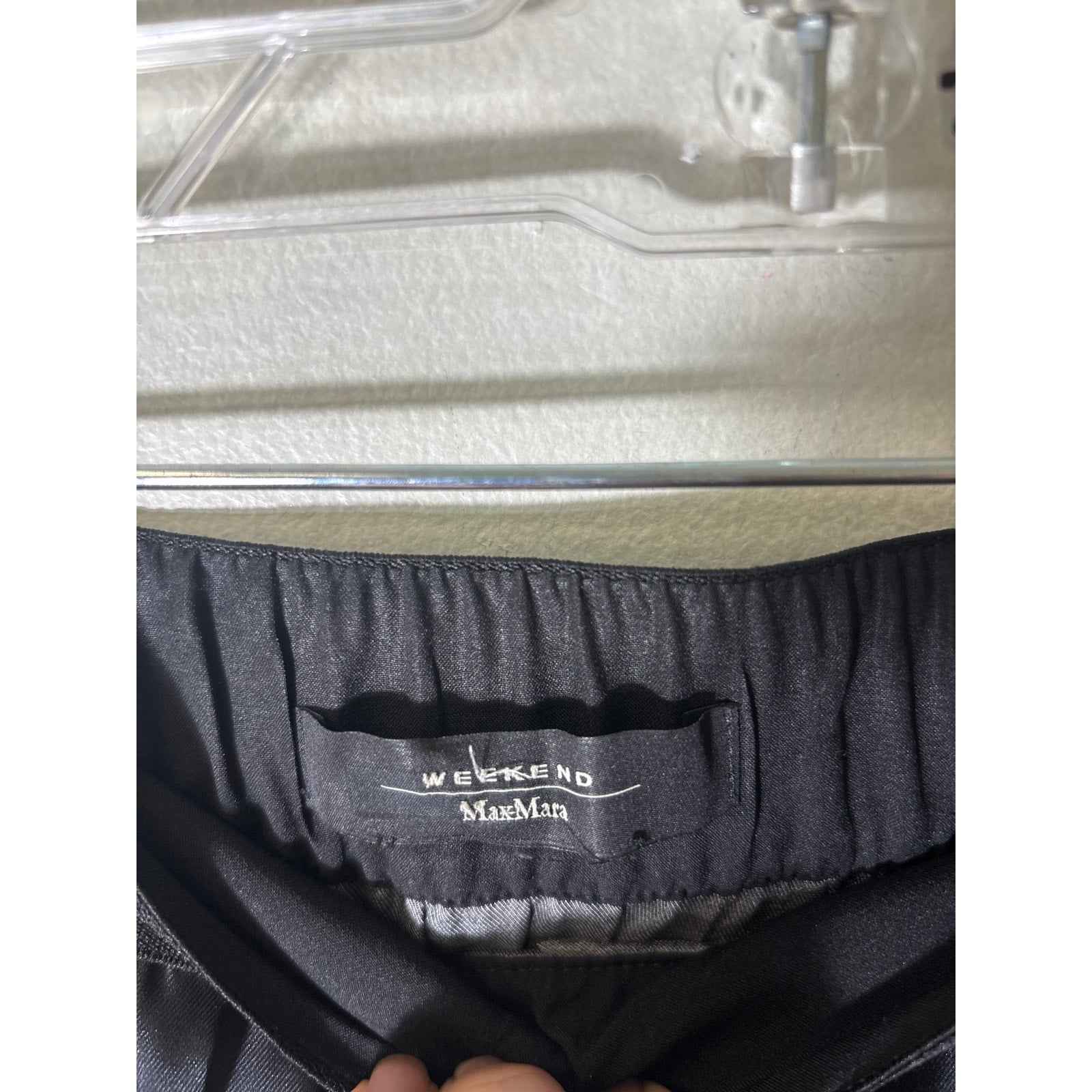 Max Mara Weekend Black Pleated Back Zip Maxi Skirt Sz S
