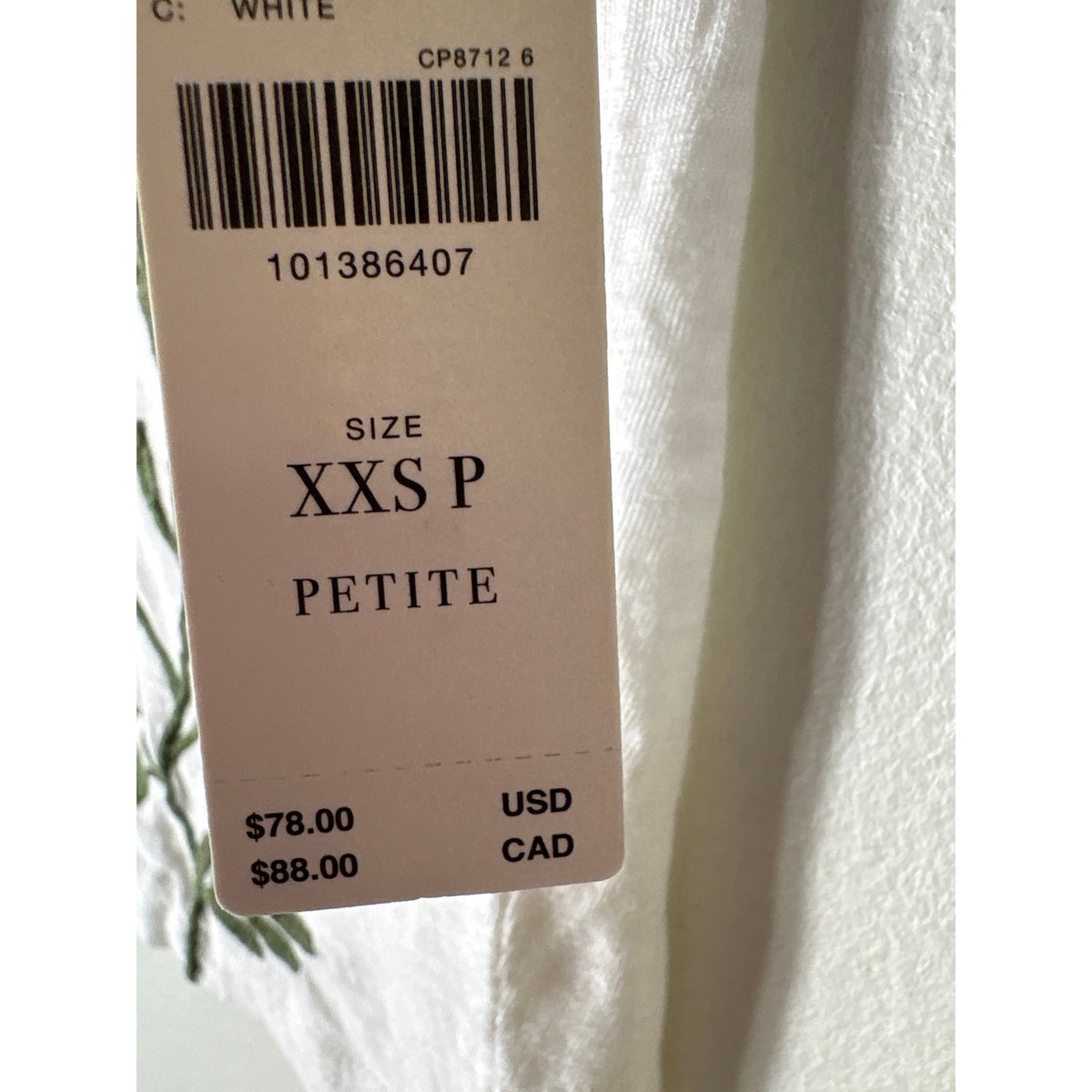 NWT Anthropologie Flower Embroidery Muscle Tee Sz XXSP