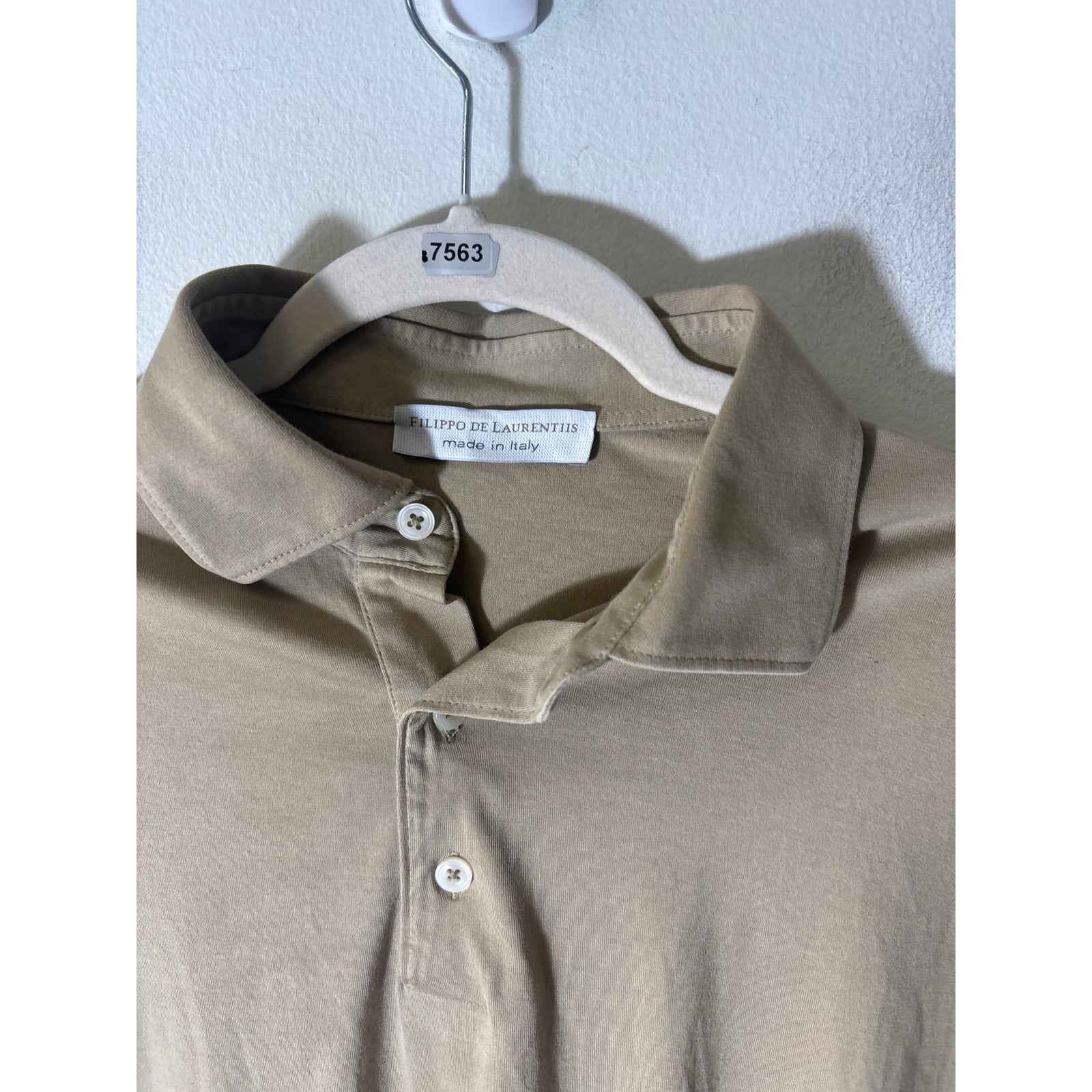 Men's Filippo De Laurentiis Khaki Soft Tee Polo Sz 52 (large)