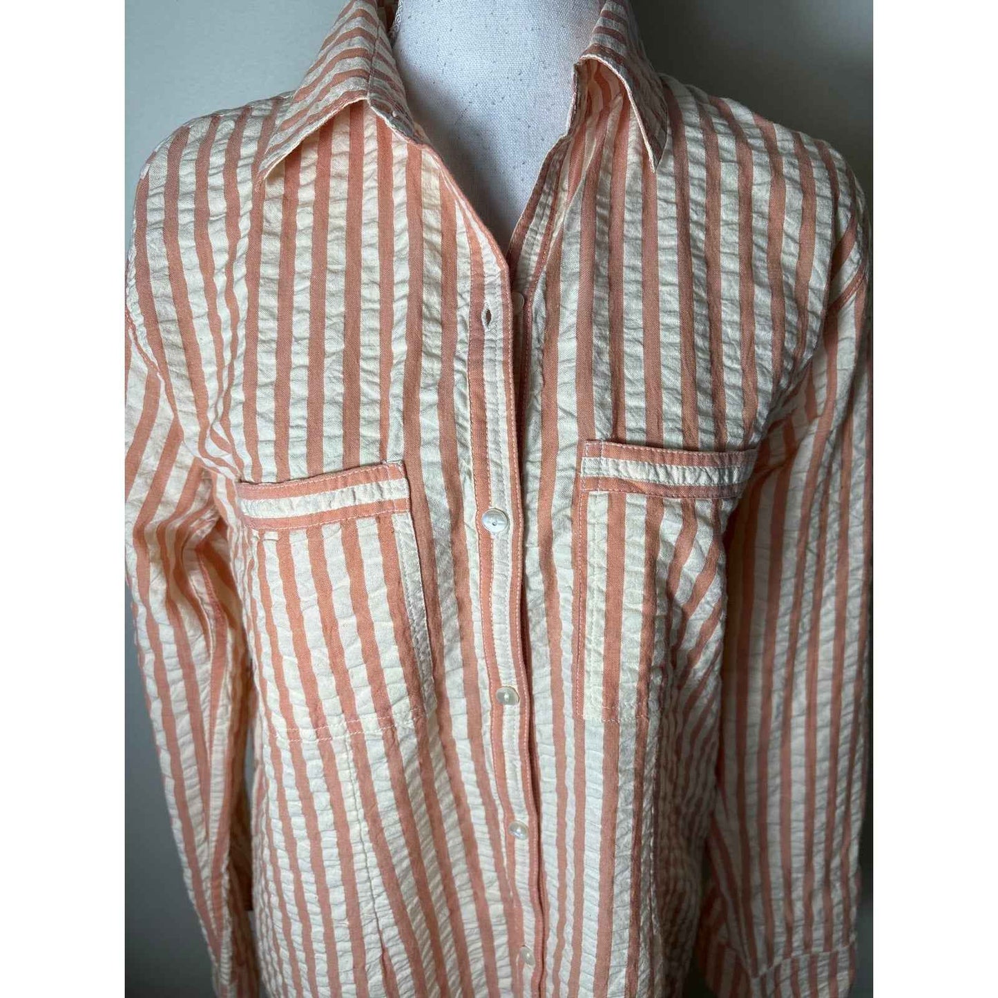 NWT Roller Rabbit Coral Stripe Shirt Dress Sz S