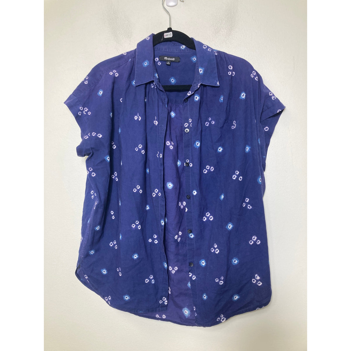 Madewell Navy Tie Dye Button Up Sz S