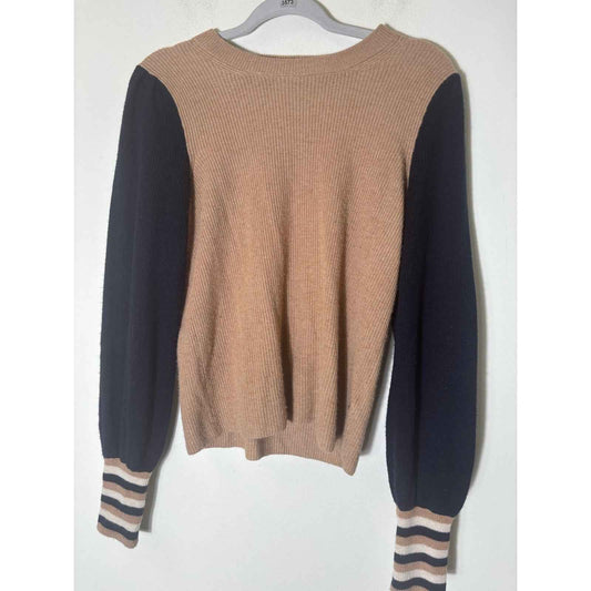 Madewell Camel and Black Long Sleeve Knit Sweater Sz S