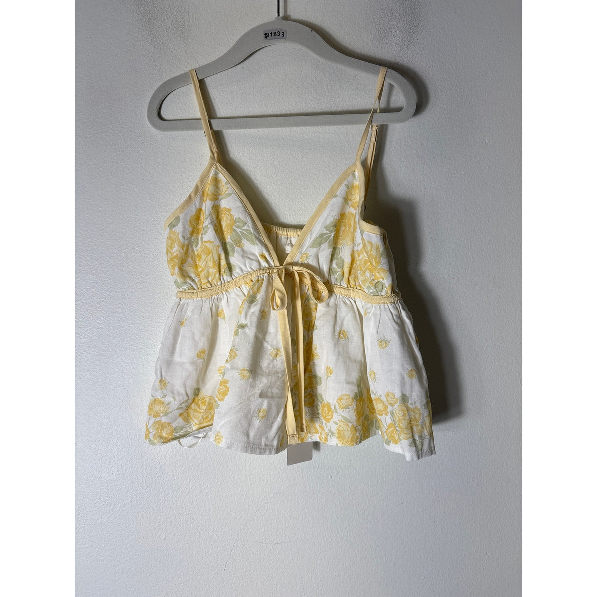 NWT Altar'd State Ivory and Yellow Cropped Babydoll Topn Sz XXS